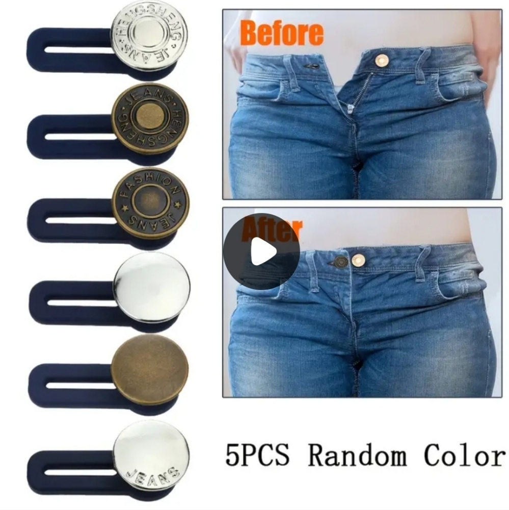 5 pcs Button Extender for Pants, Retractable Waistband Expander